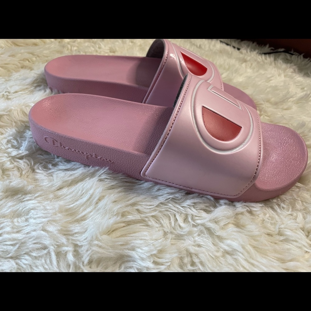 Champion pink slides size 9w